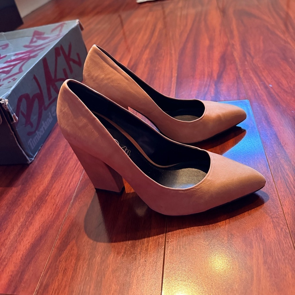 Aldo Women's Pointed Toe High Heel Pumps - Tan - Picture 3 of 8